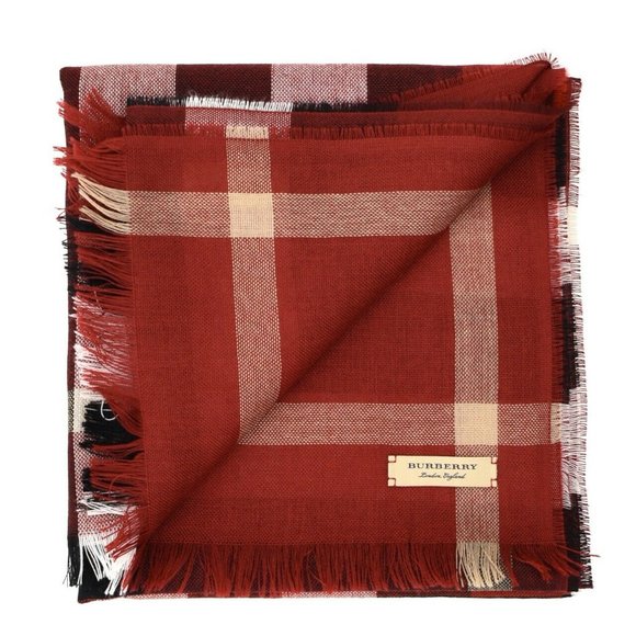 NWT BURBERRY TONAL LIGHTWEIGHT CHECK WOOL CASHMERE SCARF - Picture 2 of 3